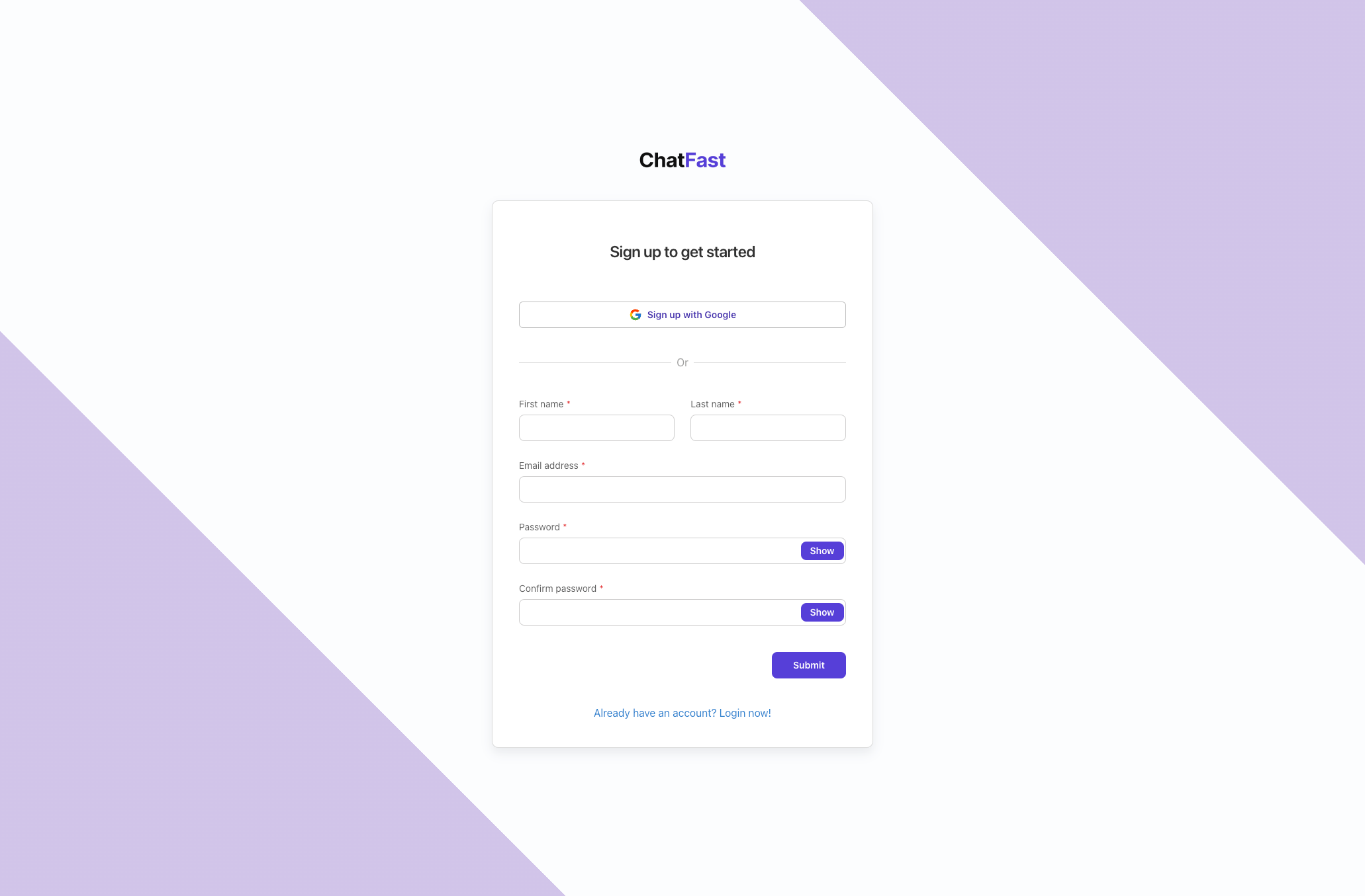 ChatFast - Create a new ChatGPT chatbot